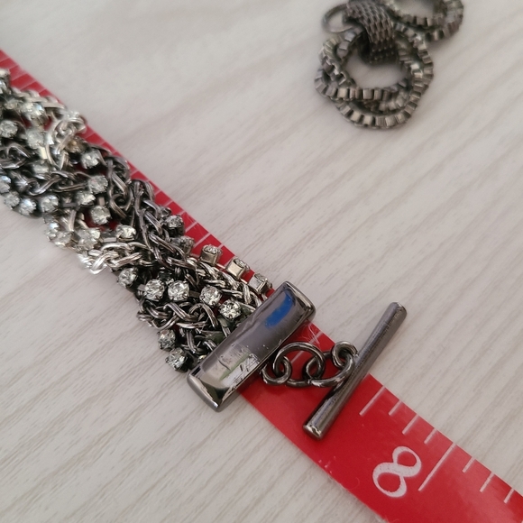 The Limited Industrial Style Chain and Crystals Bracelet and Earrings Set - Picture 5 of 5